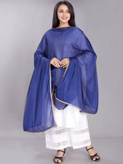 KALINI Ethnic Motifs Printed Art Silk Dupatta with Zari
