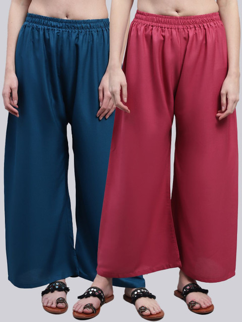 KALINI Women 2 Flared Ethnic Palazzos