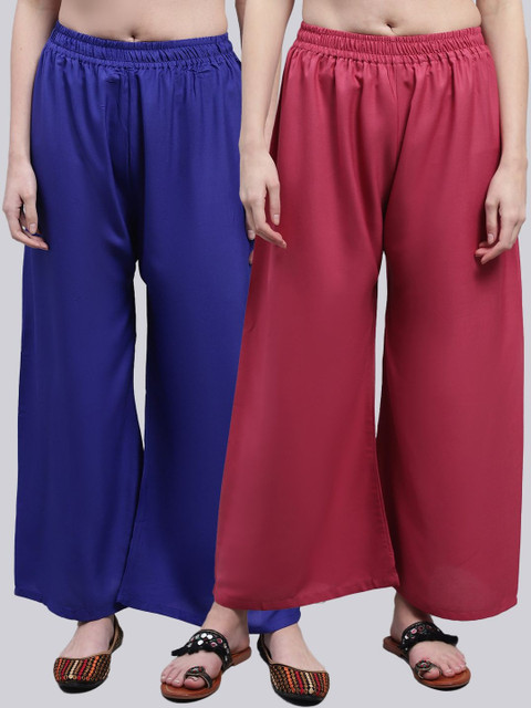 KALINI Women 2 Flared Ethnic Palazzos