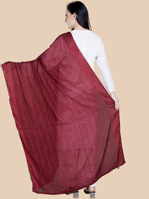 KALINI Woven Design Dupatta with Sequinned - Image 3