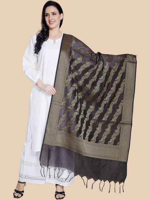KALINI Ethnic Motifs Woven Design Art Silk Dupatta with Zari