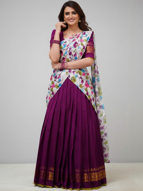 VSOKA Unstitched Lehenga & Blouse With Dupatta