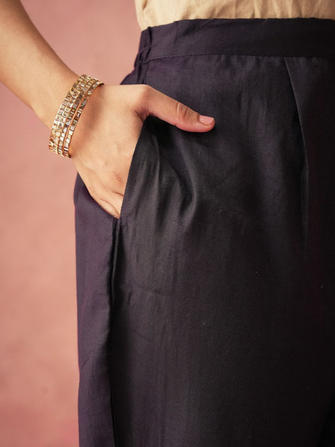 NAVYAAZRI Women Ethnic Motifs Embroidered Regular Thread Work Kurta with Trousers & With Dupatta - Image 4