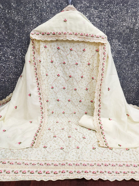 Panzora Embroidered Unstitched Dress Material - Image 2