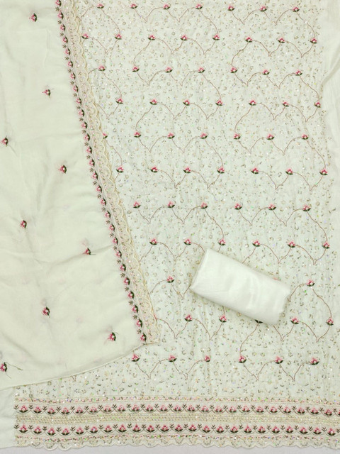Panzora Embroidered Unstitched Dress Material - Image 3