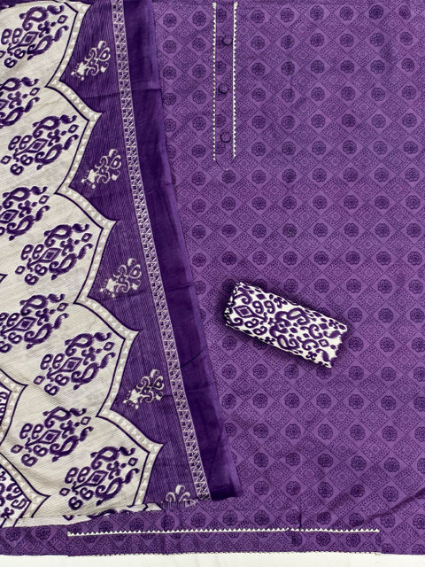 Nayanthara Trends Printed Pure Cotton Unstitched Dress Material - Image 3