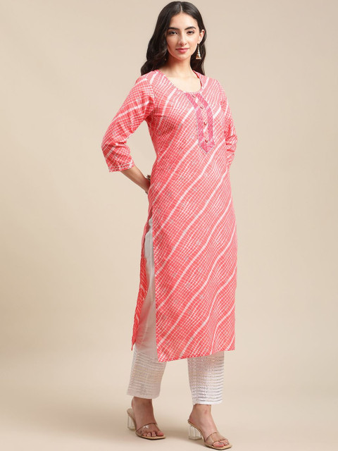 KSUT Women Leheriya Printed Kurta - Image 4