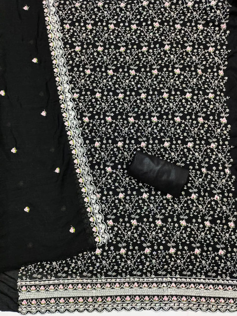 KALINI Embroidered Pure Cotton Unstitched Dress Material - Image 3