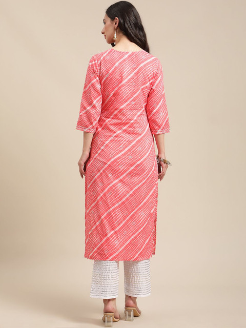 KSUT Women Leheriya Printed Kurta - Image 2