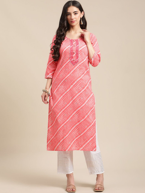 KSUT Women Leheriya Printed Kurta