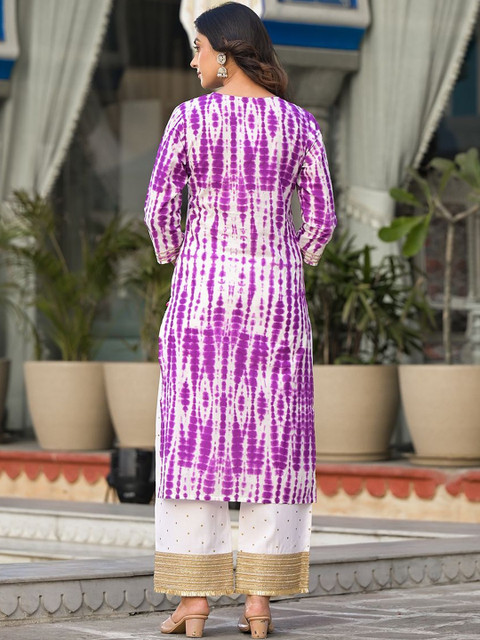 KSUT Women Leheriya Printed Gotta Patti Kurta - Image 3