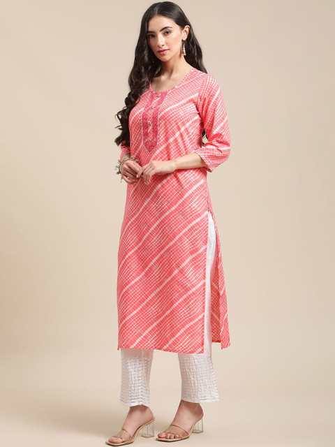 KSUT Women Leheriya Printed Kurta - Image 3