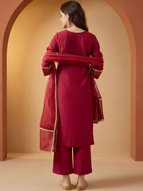 Anouk Women Regular Gotta Patti Kurta with Trousers & With Dupatta - Image 3