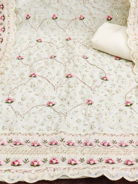 Panzora Embroidered Unstitched Dress Material - Image 4