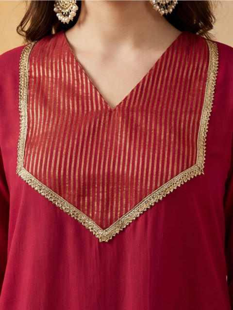 Anouk Women Regular Gotta Patti Kurta with Trousers & With Dupatta - Image 5