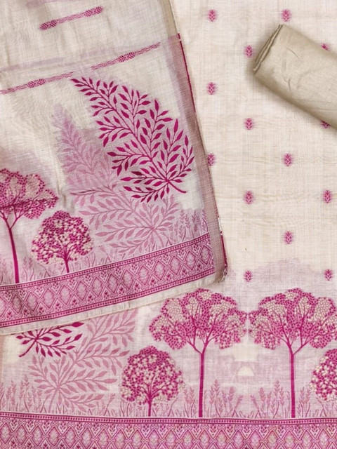 LeeliPeeri Designer Embroidered Pure Cotton Unstitched Dress Material