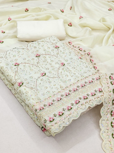 LeeliPeeri Designer Embroidered Unstitched Dress Material
