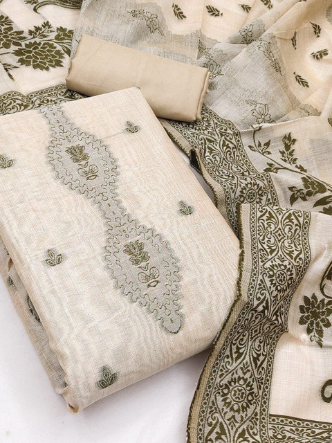 LeeliPeeri Designer Embroidered Unstitched Dress Material