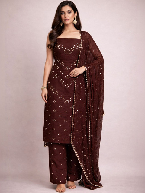 SHREYAM Embellished Pure Cotton Unstitched Dress Material