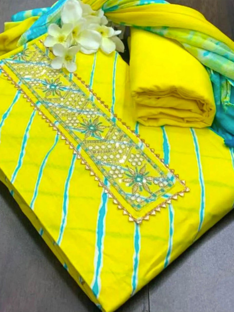 SILKORA Printed Pure Cotton Unstitched Dress Material - Image 3