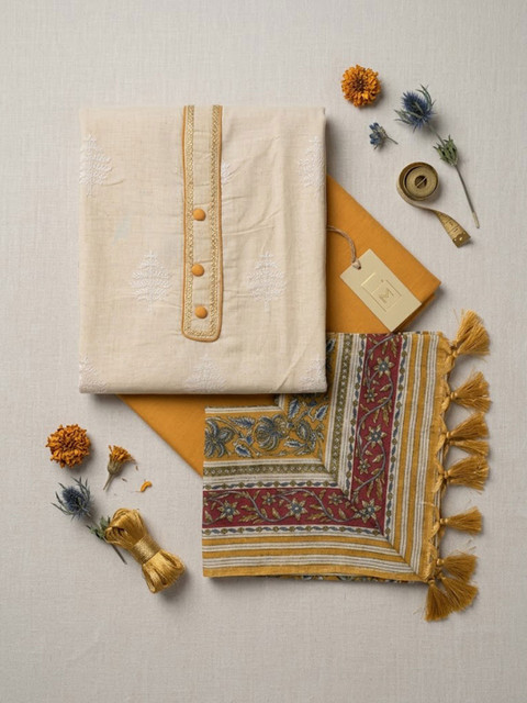 Varanga Embroidered Pure Cotton Unstitched Dress Material