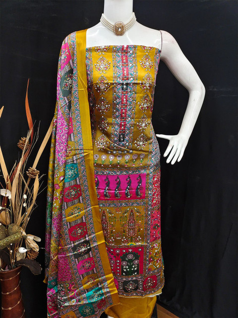Leeza Store Printed Unstitched Dress Material - Image 5