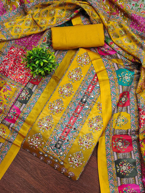 Leeza Store Printed Unstitched Dress Material
