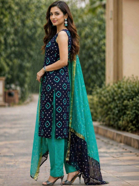 SHREYAM Printed Pure Cotton Unstitched Dress Material - Image 3