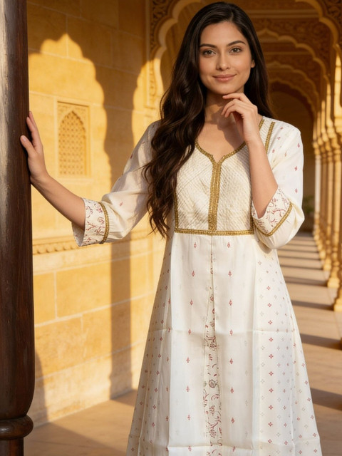 Rangita Women Ethnic Motifs Printed Anarkali Kurta - Image 4