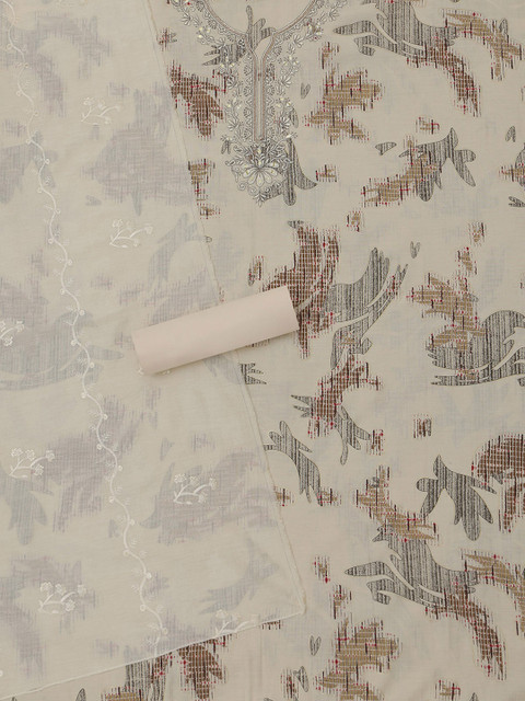 Soch Printed Pure Cotton Unstitched Dress Material - Image 5