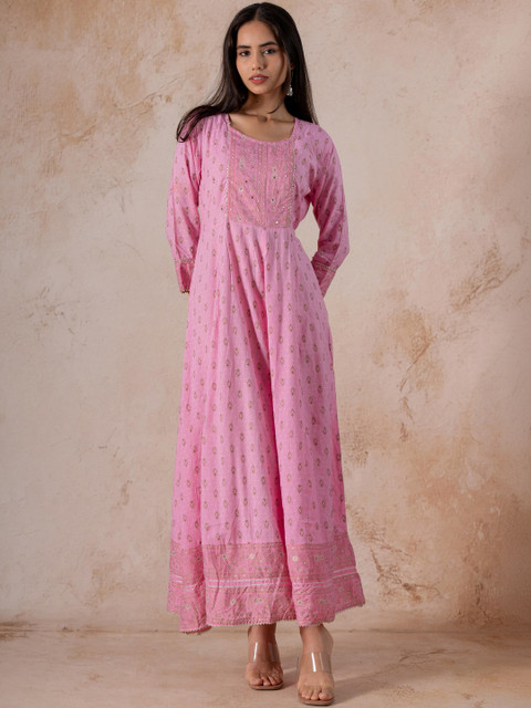Indiwest Ethnic Motifs Print A-Line Maxi Dress - Image 7