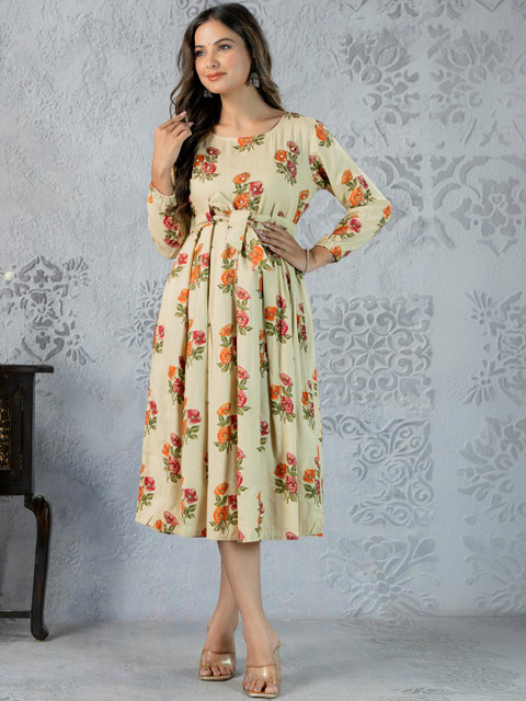 Indiwest Floral Print Fit & Flare Dress - Image 5