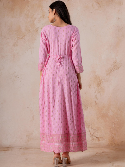 Indiwest Ethnic Motifs Print A-Line Maxi Dress - Image 2