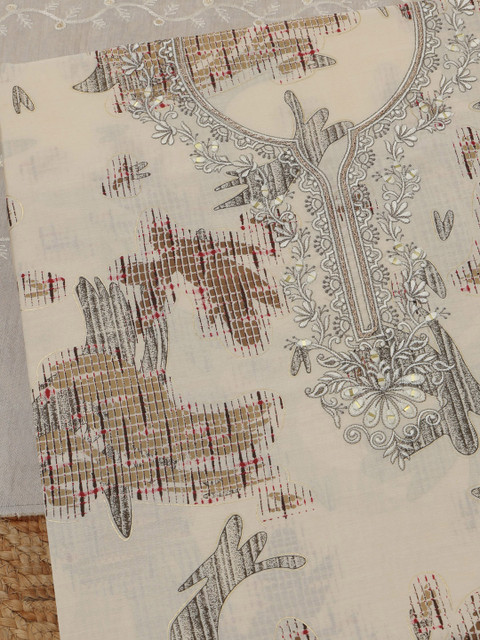 Soch Printed Pure Cotton Unstitched Dress Material - Image 2