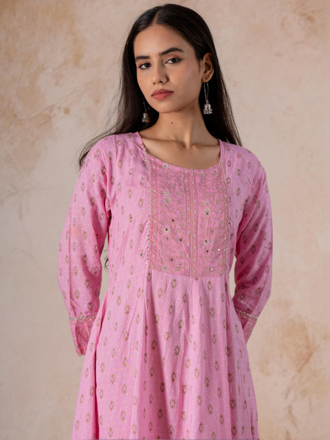 Indiwest Ethnic Motifs Print A-Line Maxi Dress - Image 5