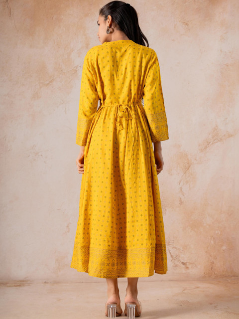 Indiwest Ethnic Motifs Print Fit & Flare Midi Dress - Image 2