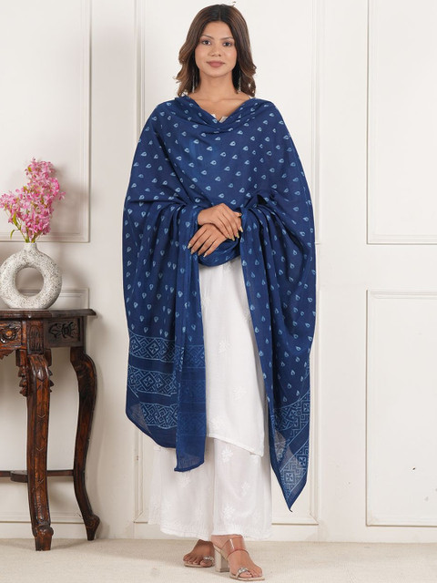 Style Shoes Ethnic Motifs Printed Pure Cotton Block Print Dupatta - Image 3