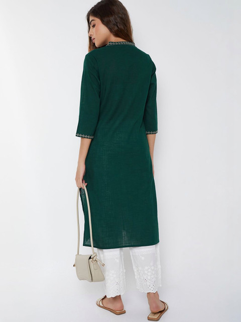max Women Ethnic Motifs Embroidered Thread Work Kurta - Image 2