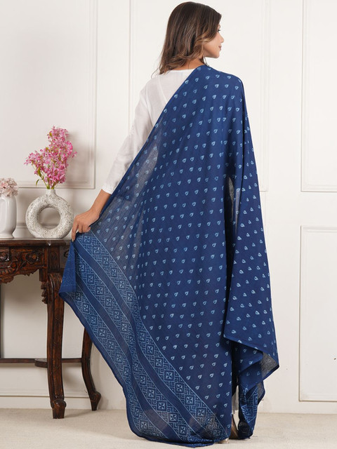 Style Shoes Ethnic Motifs Printed Pure Cotton Block Print Dupatta - Image 4