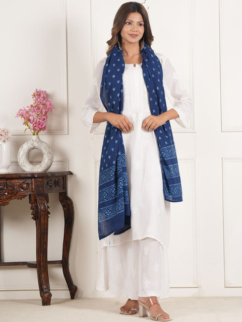 Style Shoes Ethnic Motifs Printed Pure Cotton Block Print Dupatta - Image 5