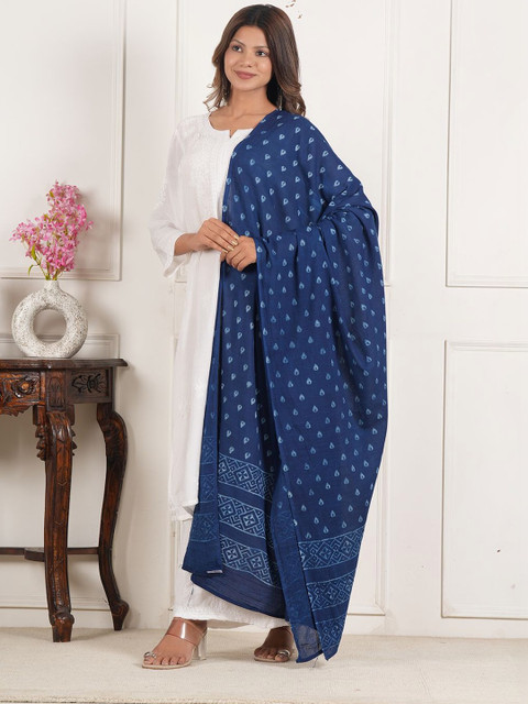 Style Shoes Ethnic Motifs Printed Pure Cotton Block Print Dupatta - Image 2