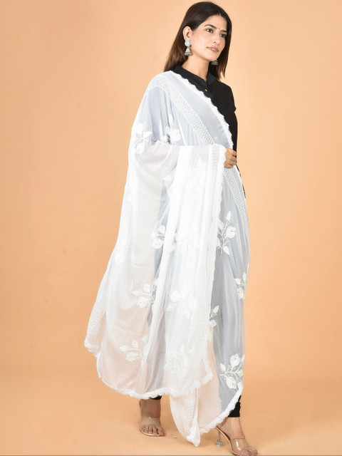 Kuhika Embroidered Dupatta with Thread Work - Image 2