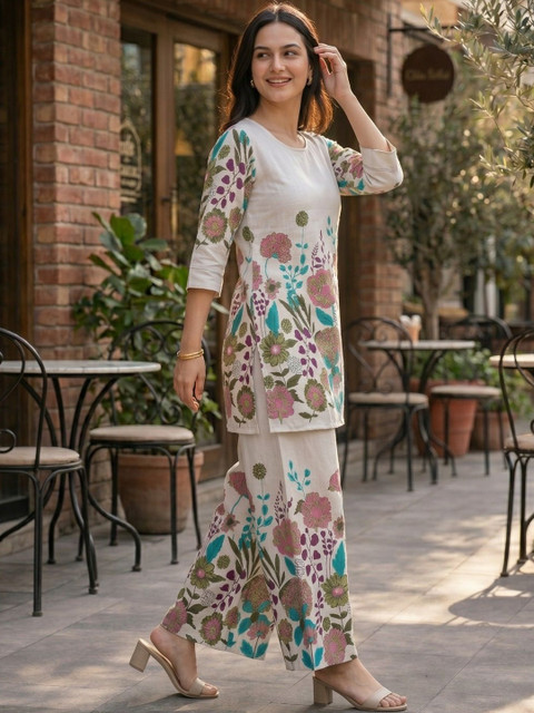 ZIVRAA Floral Printed Tunic with Palazzos - Image 2