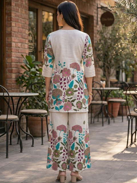 ZIVRAA Floral Printed Tunic with Palazzos - Image 3