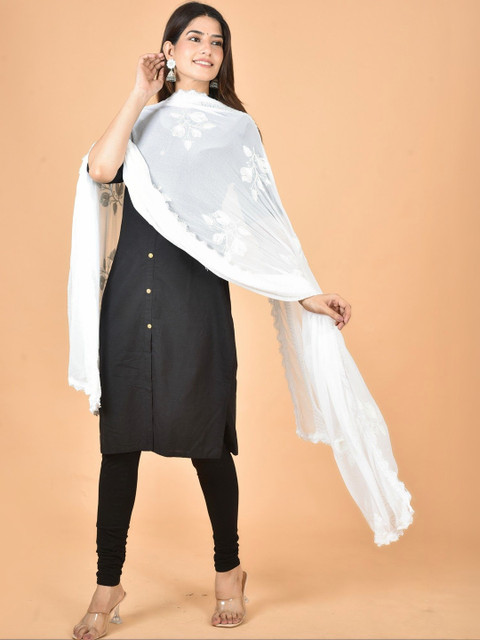 Kuhika Embroidered Dupatta with Thread Work - Image 4