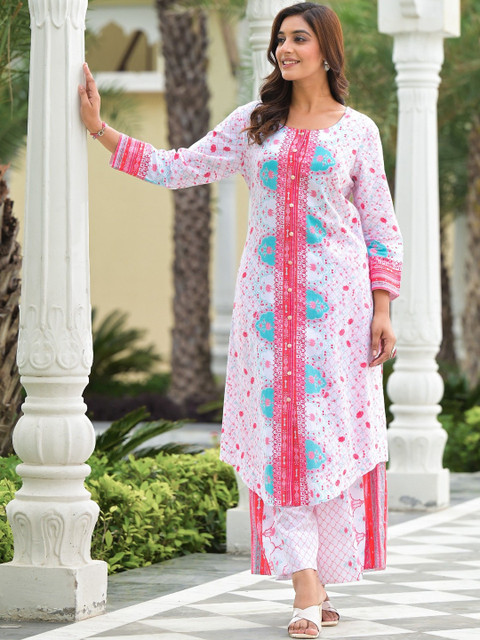 RUSTICWEAVE Cotton Printed Tunic with Palazzos - Image 6