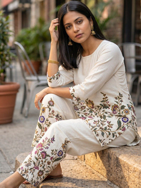 ZIVRAA Floral Printed Tunic with Trousers - Image 4