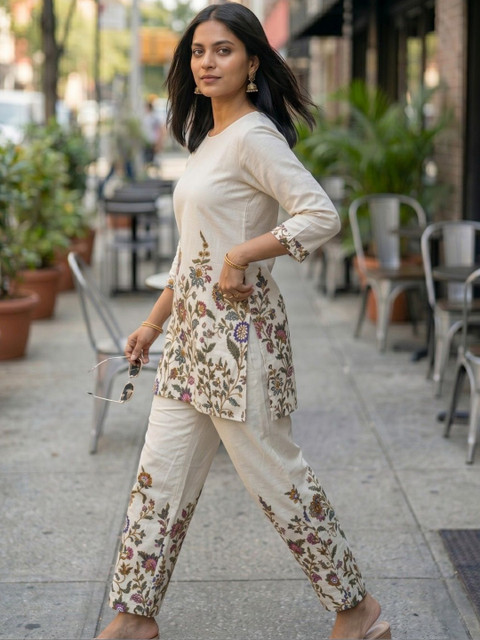 ZIVRAA Floral Printed Tunic with Trousers - Image 2