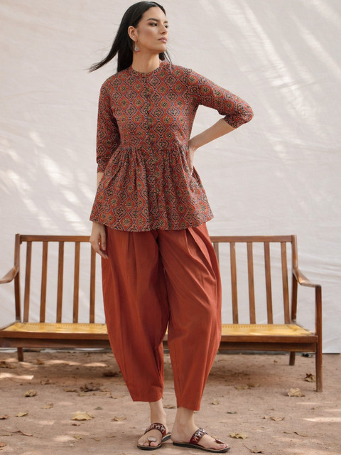 Shae by SASSAFRAS Indie Florals Cotton Printed Tunic with Palazzos