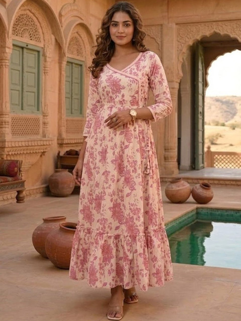 AADVIKA Floral Print Maxi Dress